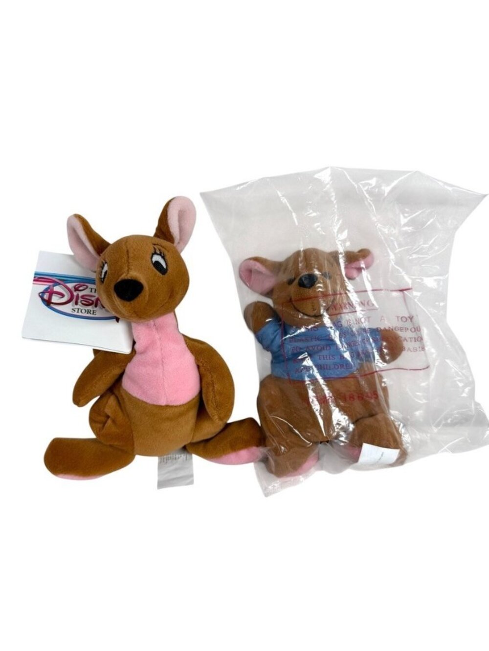 Disney Store Bean Bag Plush Roo and Kanga Winnie the Pooh 7” Lot Of 2 NEW